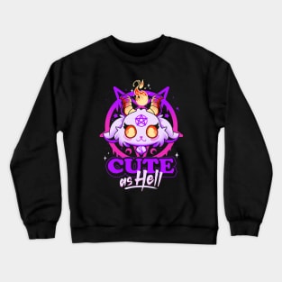 Cute as Hell - Pink Evil Demon Goat Crewneck Sweatshirt